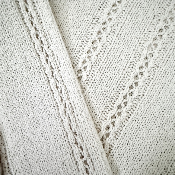 Express Ruffle Shoulder Cable Knit Sweater - Picture 5 of 7